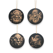 Load image into Gallery viewer, Ornament - Black - Gnomes - Set of 4