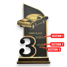 Load image into Gallery viewer, Trophy Award - PERSONALIZED - Car Show - 1st 2nd 3rd Place - 9x5 Inches