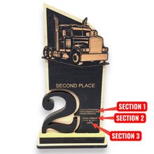 Load image into Gallery viewer, Trophy Award - PERSONALIZED - Big Rig Diesel - 1st 2nd 3rd Place - 9x5 Inches