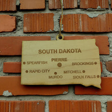 Load image into Gallery viewer, Ornament - CUSTOM - South Dakota State with Cities