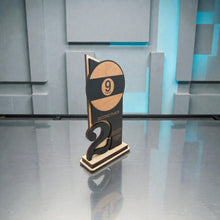 Load image into Gallery viewer, Trophy Award - PERSONALIZED - 9 Ball - 1st 2nd 3rd Place - 9x5 Inches