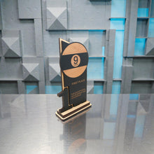 Load image into Gallery viewer, Trophy Award - CUSTOM - 9 Ball - 1st 2nd 3rd Place - 9x5 Inches