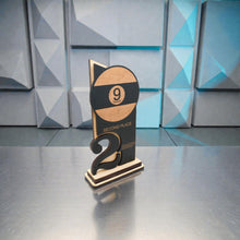 Load image into Gallery viewer, Trophy Award - CUSTOM - 9 Ball - 1st 2nd 3rd Place - 9x5 Inches