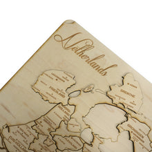 Load image into Gallery viewer, Netherlands Puzzle Map - Art Kit - Raw Wood 12x18 Inches - 18 Pieces - With Stand