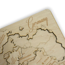 Load image into Gallery viewer, Germany Puzzle Map - Art Kit - Raw Wood 12x18 Inches - 16 Pieces - With Stand