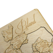 Load image into Gallery viewer, Poland Puzzle Map - Art Kit - Raw Wood 12x18 Inches - 17 Pieces - With Stand