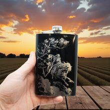 Load image into Gallery viewer, 8oz BLACK The Pale Rider Flask
