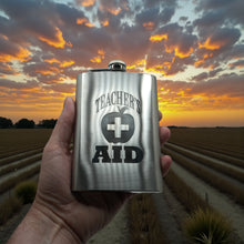 Load image into Gallery viewer, 8oz Teacher's Aid Stainless Steel Flask