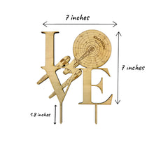 Load image into Gallery viewer, Cake Topper - Love Sign Starship - 7x7 inches - Raw Wood