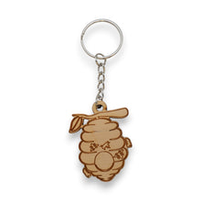 Load image into Gallery viewer, Keychain - Bee Hive - Birch wood