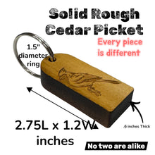 Load image into Gallery viewer, Keychain - Cedar Picket - Cardinal - 2.75x1.2 Inches - Bird