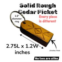 Load image into Gallery viewer, Keychain - Cedar Picket - Viking Protection Rune - 2.75x1.2 Inches