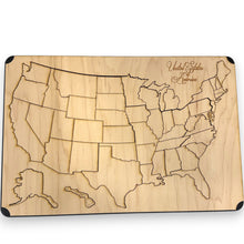 Load image into Gallery viewer, 50 State American Puzzle Map - 12x18Inches - With Stand