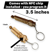 Load image into Gallery viewer, NFC Keychain (QTY 2) - Accoustic Guitar - Near Field Communication Birch wood - Double sided