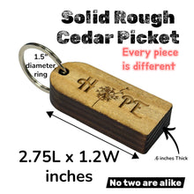 Load image into Gallery viewer, Keychain - Cedar Picket - Hope Dandelion - 2.75x1.2 Inches
