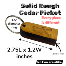 Load image into Gallery viewer, Keychain - Cedar Picket - Bigfoot Sasquatch  - 2.75x1.2 Inches