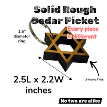 Load image into Gallery viewer, Keychain - Cedar Picket - Star of David - 2.5x2.2 Inches