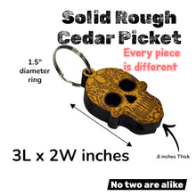 Load image into Gallery viewer, Keychain - Cedar Picket - Sugar Skull Day of the Dead - 3x2 Inches