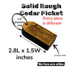 Load image into Gallery viewer, Keychain - Cedar Picket - The High Priestess Tarot Card - 2.8x1.5 Inches