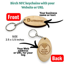 Load image into Gallery viewer, NFC (QTY 2) - PERSONALIZED AND PROGRAMMED - Keychain with your Business or text - Near Field Communication
