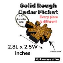 Load image into Gallery viewer, Keychain - Cedar Picket - Firefighter Emblem - 2.8x2.5 Inches