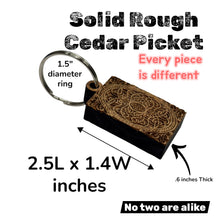 Load image into Gallery viewer, Keychain - Cedar Picket - Celtic Design - 2.5x1.4 Inches