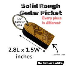 Load image into Gallery viewer, Keychain - Cedar Picket - The Fool Tarot Card - 2.8x1.5 Inches