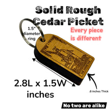 Load image into Gallery viewer, Keychain - Cedar Picket - The Magician Tarot Card - 2.8x1.5 Inches