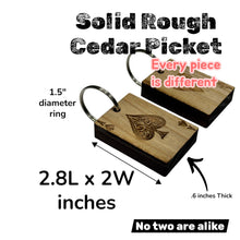 Load image into Gallery viewer, Keychain - Cedar Picket - Aces Hearts and Spades (BOTH) - 2.8x2 Inches