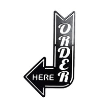 Load image into Gallery viewer, Sign - BLACK - Order Here and Pick up Here Left and Right Arrows signs - CUTOUT LETTERS