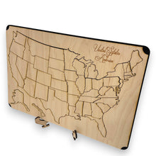 Load image into Gallery viewer, 50 State American Puzzle Map - 12x18Inches - With Stand