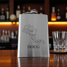 Load image into Gallery viewer, 8oz Flask - Central America PERSONALIZED Stainless Steel