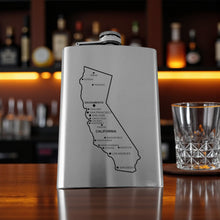 Load image into Gallery viewer, 8oz Flask - California with Cities