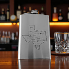 Load image into Gallery viewer, 8oz Flask - Texas with Cities