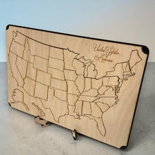 Load image into Gallery viewer, 50 State American Puzzle Map - 12x18Inches - With Stand