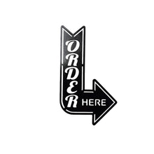 Load image into Gallery viewer, Sign - BLACK - Order Here and Pick up Here Left and Right Arrows signs - CUTOUT LETTERS