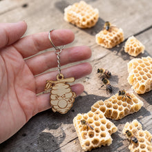 Load image into Gallery viewer, Keychain - Bee Hive - Birch wood