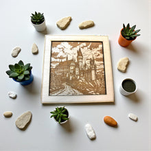 Load image into Gallery viewer, Framed Art - The Castle - 11x11 Inches - Raw wood