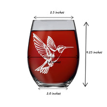 Load image into Gallery viewer, 15oz Stemless Wine Glass - Hummingbird