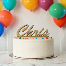 Load image into Gallery viewer, Cake Topper - PERSONALIZED - Raw Wood