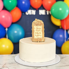 Load image into Gallery viewer, Cake Topper - There and back again - Raw Wood