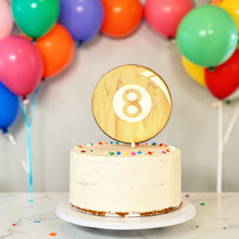 Load image into Gallery viewer, Cake Topper - Eight Ball - Raw Wood