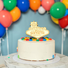 Load image into Gallery viewer, Cake Topper - PERSONALIZED - Fabulous 60th Birthday - with your age - Raw Wood