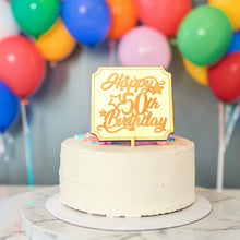 Load image into Gallery viewer, Cake Topper - Happy 50th Birthday - Raw Wood