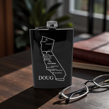 Load image into Gallery viewer, 8oz Flask - California with Cities PERSONALIZED