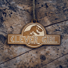 Load image into Gallery viewer, Ornament - Clever Girl - Raw Wood 2x4in