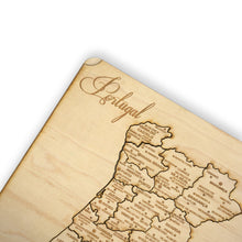 Load image into Gallery viewer, Portugal Puzzle Map - Art Kit - Raw Wood 12x18 Inches - 19 Pieces - With Stand