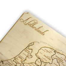 Load image into Gallery viewer, Netherlands Puzzle Map - Art Kit - Raw Wood 12x18 Inches - 18 Pieces - With Stand