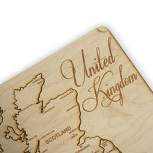 Load image into Gallery viewer, United Kingdom Puzzle Map - Art Kit - Raw Wood 12x18 Inches - 12 Pieces - With Stand