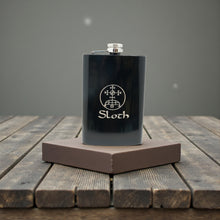 Load image into Gallery viewer, 8oz BLACK Seven Deadly Sins SLOTH Flask